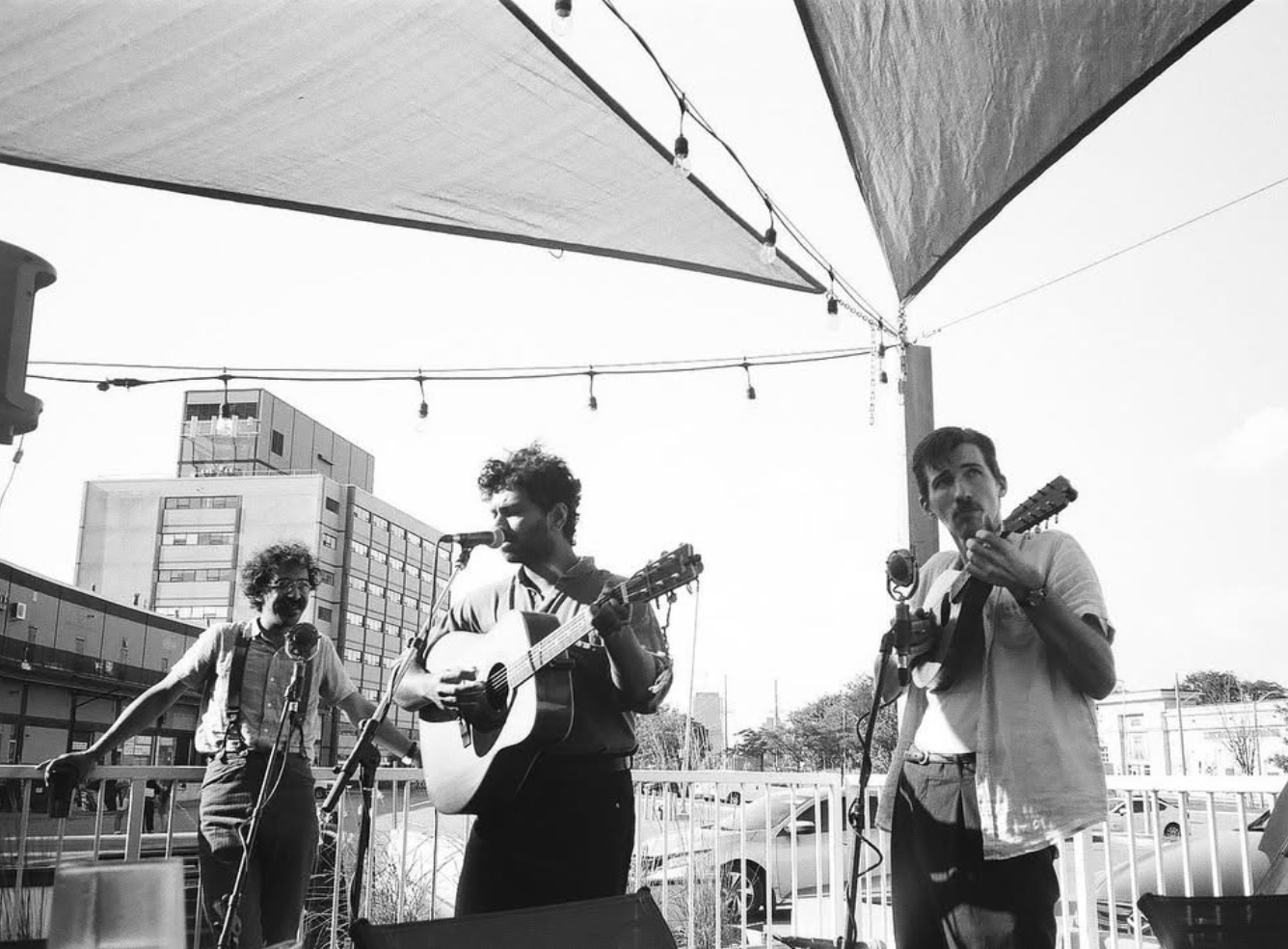 Sal performing outdoors with C.A. & Sonny
